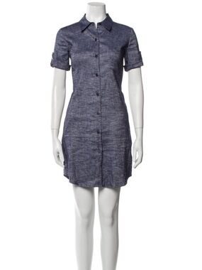 Theory Chambray Mini Shirt Dress in Indigo